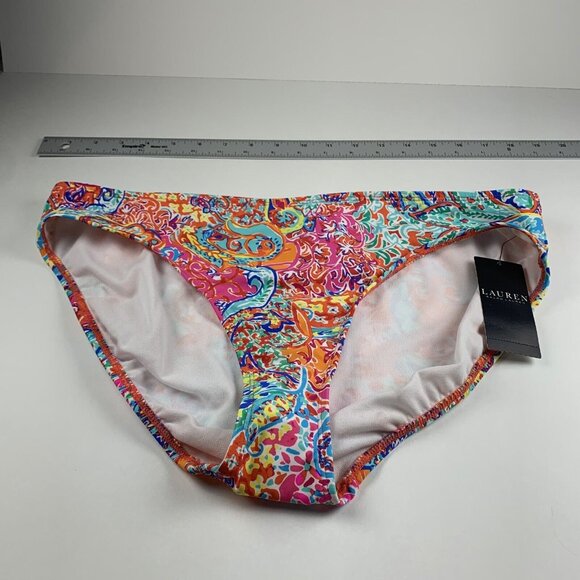 Lauren Ralph Lauren Printed Hipster Bikini Bottom Women 14 Multi Amara Patchwork - Picture 1 of 7